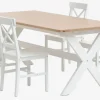 VISLINGE L190 tafel naturel + 4 EJBY stoelen wit