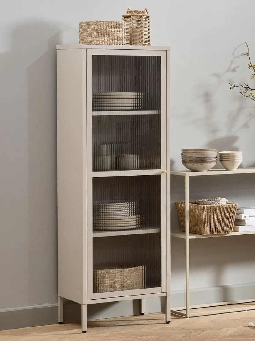 Vitrinekast HOPTRUP 1 deur beige
