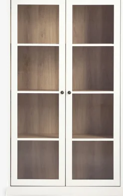 Vitrinekast KIRKEBY 2 deuren wit/eiken