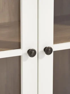 Vitrinekast KIRKEBY 2 deuren wit/eiken