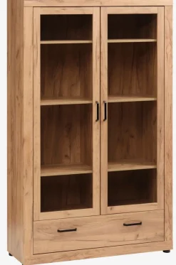 Vitrinekast LINTRUP 2 deuren eiken kleur
