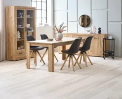 Vitrinekast LINTRUP 2 deuren eiken kleur