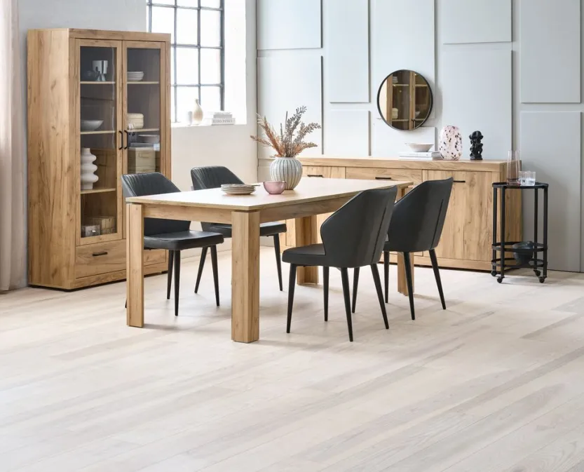 Vitrinekast LINTRUP 2 deuren eiken kleur