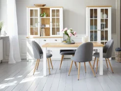 Vitrinekast MARKSKEL 2 deuren wit/eiken