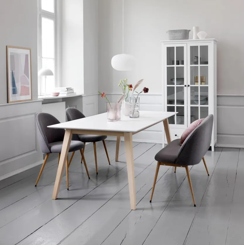 Vitrinekast NORDBY 2 deuren 1 lade wit