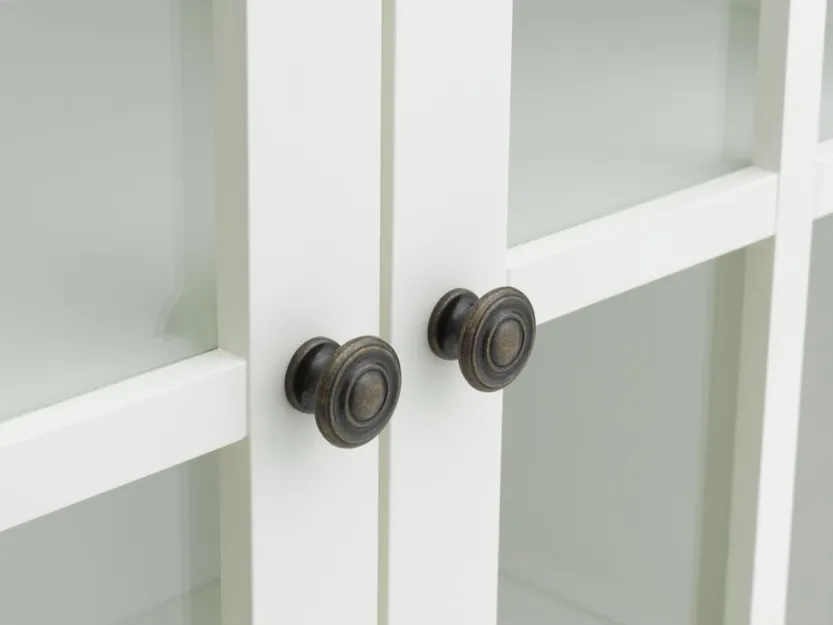 Vitrinekast NORDBY 2 deuren 1 lade wit