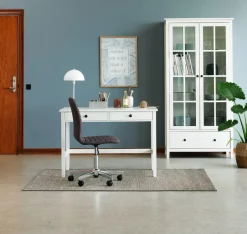 Vitrinekast NORDBY 2 deuren 1 lade wit