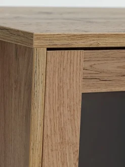 Vitrinekast SKALS glazen deuren eiken