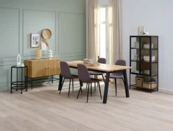 Vitrinekast TRAPPEDAL eiken/zwart