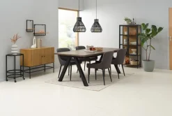 Vitrinekast TRAPPEDAL eiken/zwart