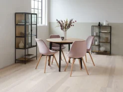 Vitrinekast TRAPPEDAL eiken/zwart