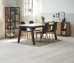 Vitrinekast TRAPPEDAL eiken/zwart