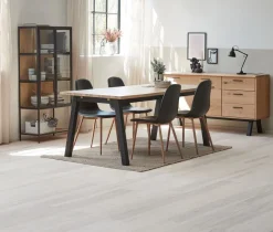 Vitrinekast TRAPPEDAL eiken/zwart