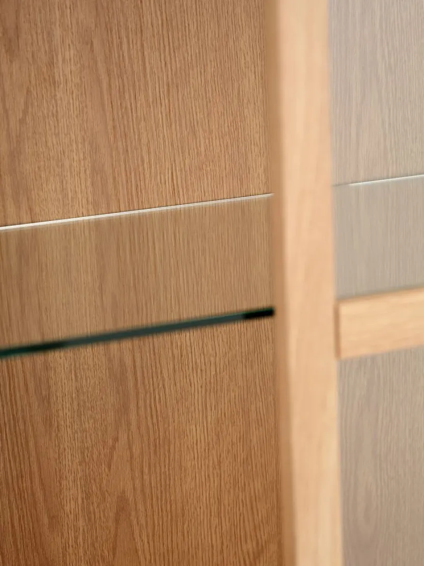 Vitrinekast VESTERBY 2 deuren naturel eiken