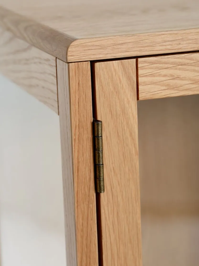 Vitrinekast VESTERBY 2 deuren naturel eiken