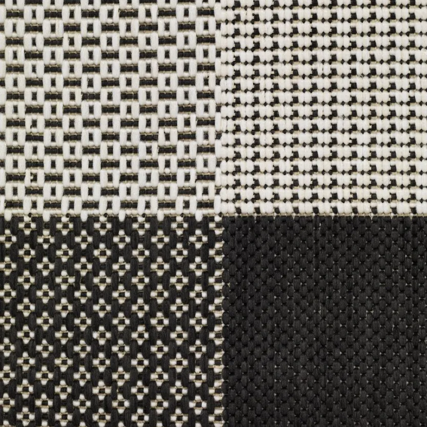 Vloerkleed RIPS 130x193 zwart/beige