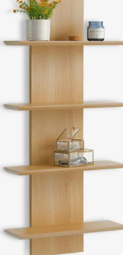 Wandplank BORUM 4 schappen eiken kleur