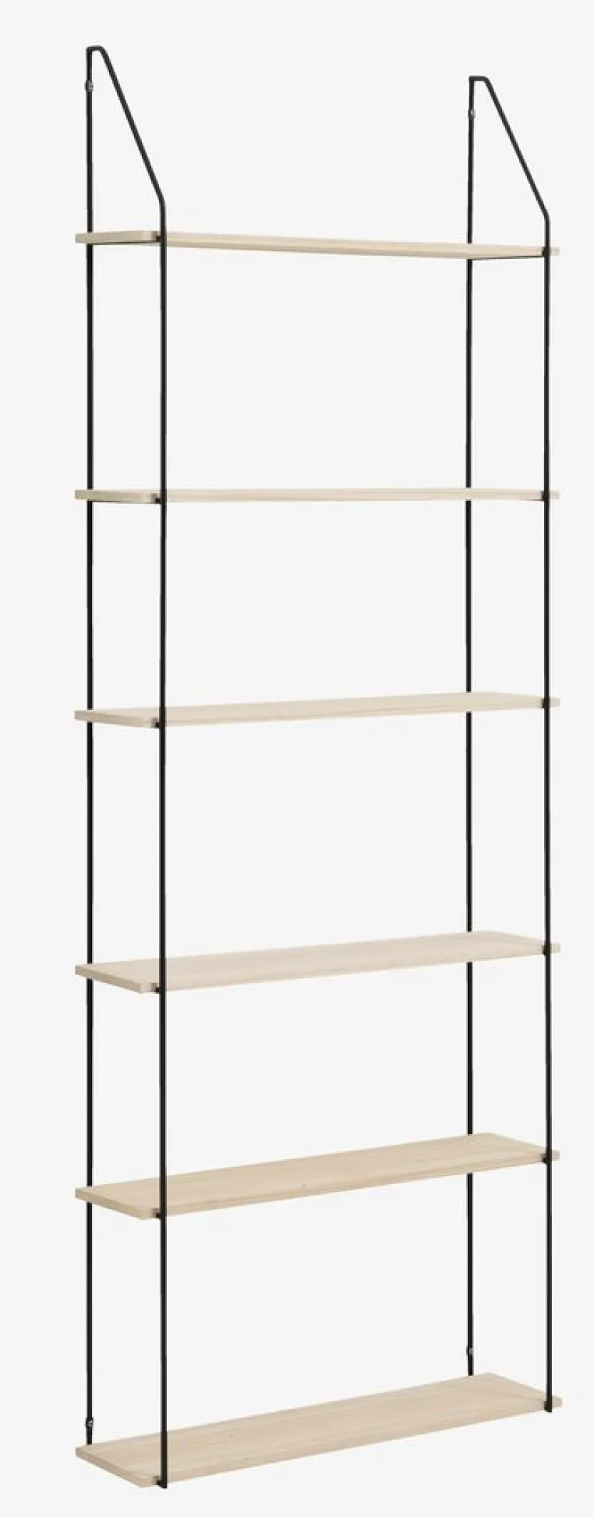 Wandplank HEJLSMINDE 6 schappen zwart/naturel