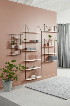 Wandplank HEJLSMINDE 6 schappen zwart/naturel