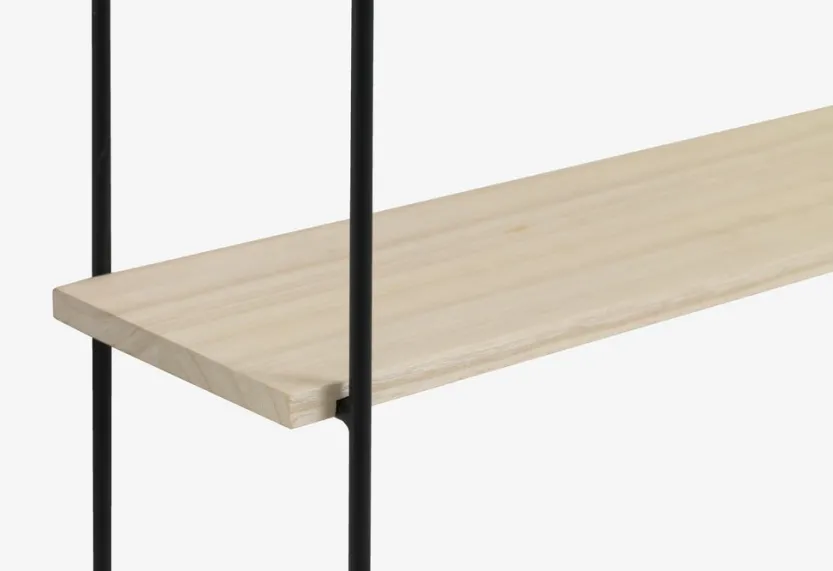 Wandplank HEJLSMINDE 6 schappen zwart/naturel