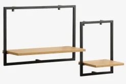 Wandplank TRAPPEDAL 2 stuks eiken kleur/zwart