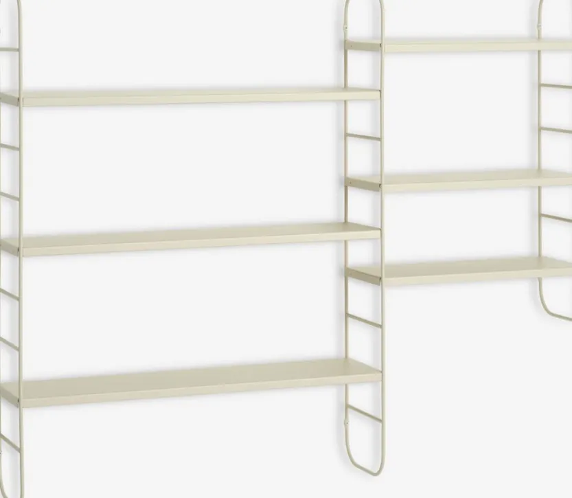 Wandplank VANDRUP 6 schappen beige