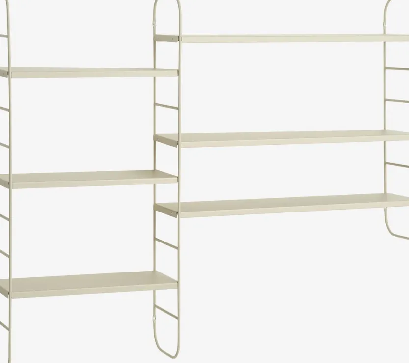 Wandplank VANDRUP 6 schappen beige