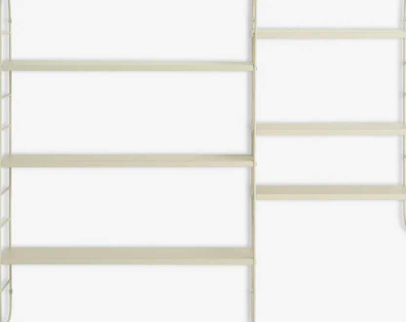 Wandplank VANDRUP 6 schappen beige