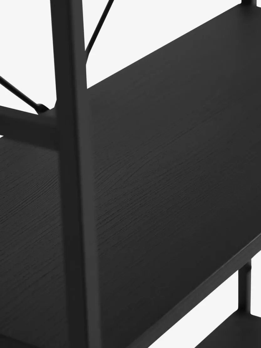 Wandrek ASTRUP 6 schappen zwart