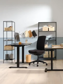 Wandrek HORBELEV 5 schappen breed zwart