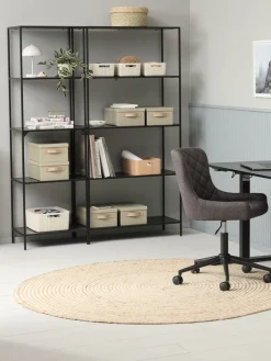 Wandrek HORBELEV 5 schappen breed zwart