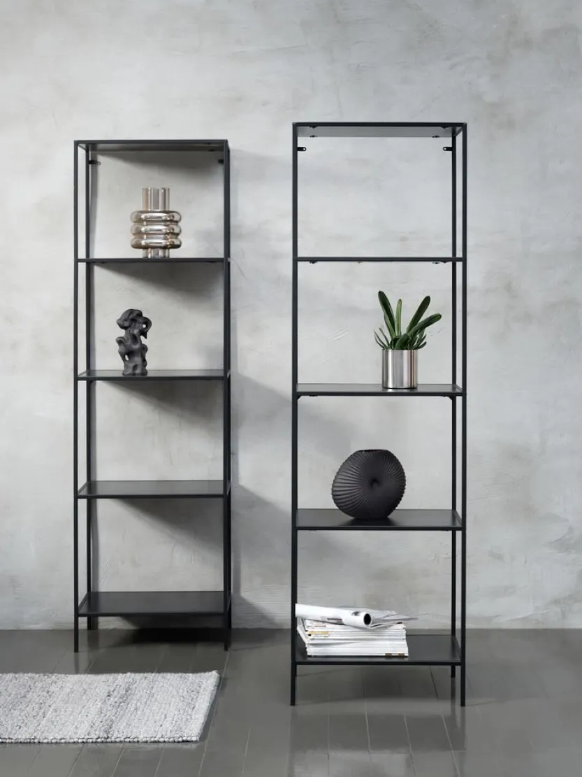 Wandrek HORBELEV 5 schappen smal zwart