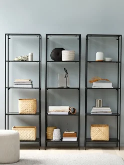 Wandrek HORBELEV 5 schappen smal zwart