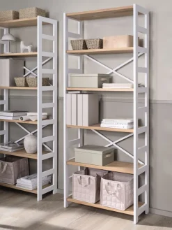 Wandrek INTRUP 6 schappen wit/eiken