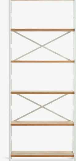 Wandrek INTRUP 6 schappen wit/eiken