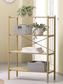 Wandrek LINDVED 4 schappen eiken kleur