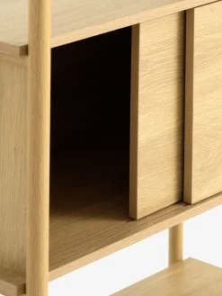 Wandrek LINDVED 6 schappen 2 deuren eiken kleur