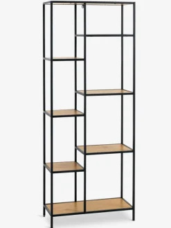 Wandrek TRAPPEDAL 7 schappen eiken/zwart