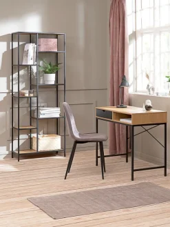 Wandrek TRAPPEDAL 7 schappen eiken/zwart