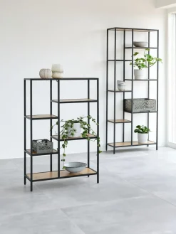 Wandrek TRAPPEDAL 7 schappen eiken/zwart