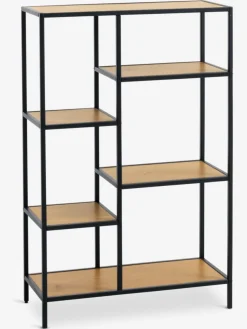 Wandrek TRAPPEDAL 5 schappen eiken/zwart