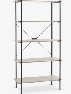 Wandrek VANDBORG 5 schappen eiken/zwart