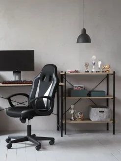 Wandrek VANDBORG 3 schappen eiken/zwart