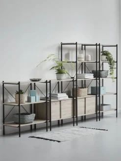 Wandrek VANDBORG 3 schappen eiken/zwart