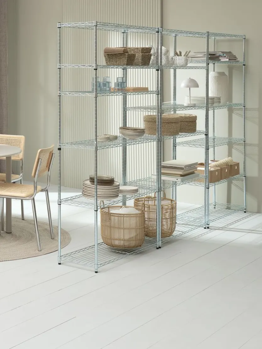 Wandrek VINDINGE 6 schappen chroom