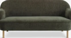 2,5-zitsbank BREDAL olijfgroene stof/eiken kleur