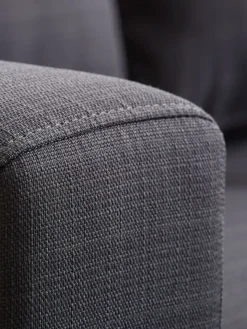 3-zitsbank EGENSE chaise longue donkergrijze stof