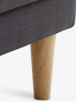 3-zitsbank EGENSE chaise longue donkergrijze stof