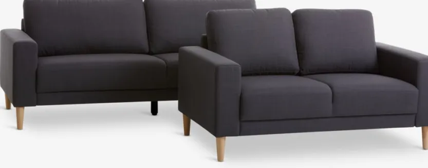 3-zitsbank EGENSE donkergrijze stof