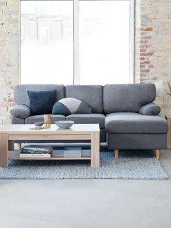 3-zitsbank GEDVED chaise longue grijs